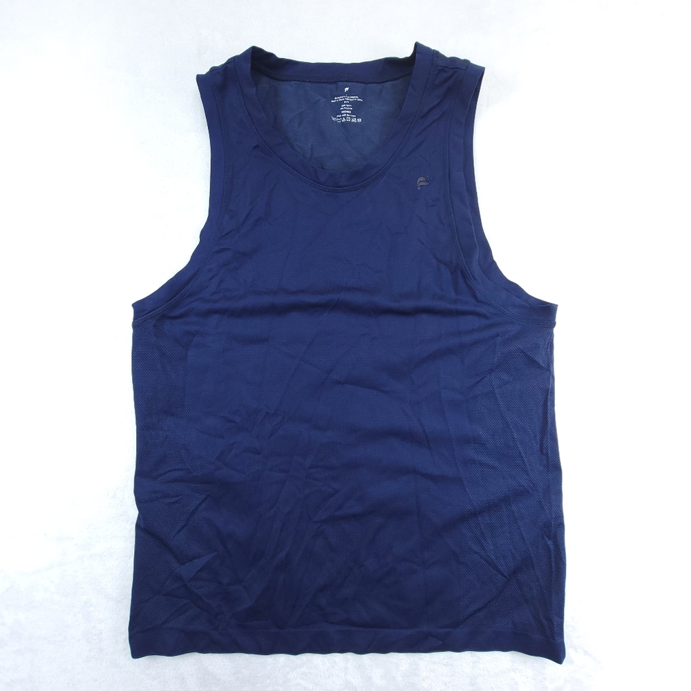 Fabletics Athletic Tank Top Mens Large Navy Blue Sleeveless Shirt Workout